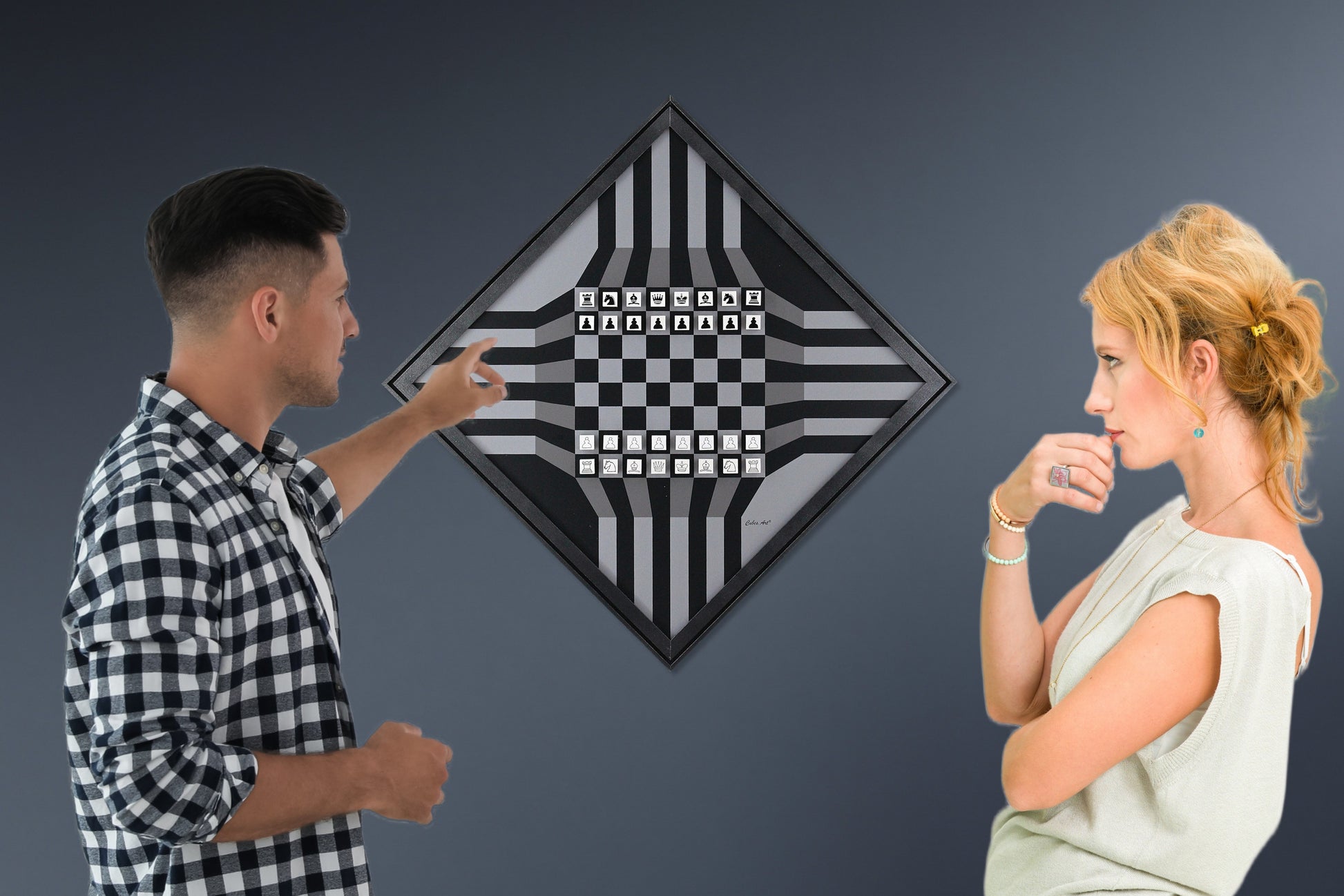 Schachbrett magnetisch Wand Wandschach Wall Chess MESA